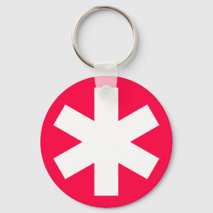 Asterisk - Crimson Red Key Ring