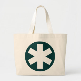 Asterisk - Dark Green Large Tote Bag