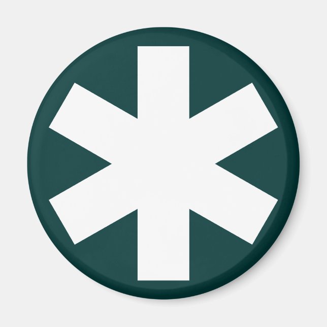 Asterisk - Dark Green Magnet (Front)