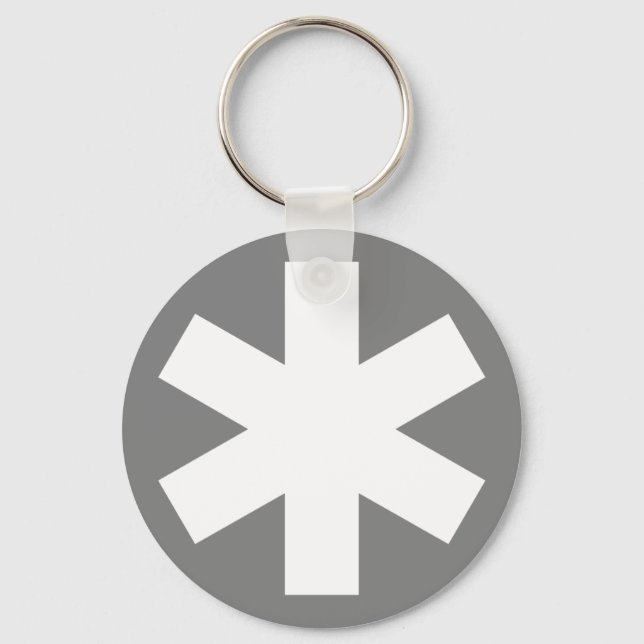 Asterisk - Gray Key Ring (Front)