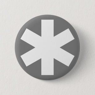 Asterisk - Grey 6 Cm Round Badge