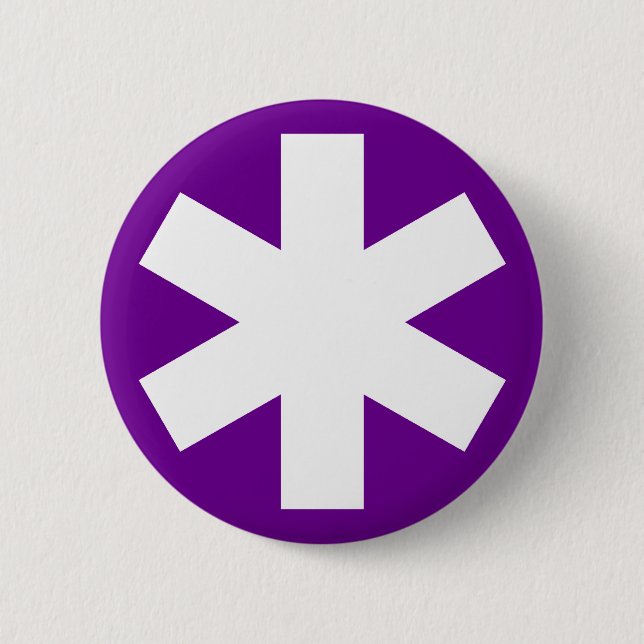 Asterisk - Purple 6 Cm Round Badge (Front)