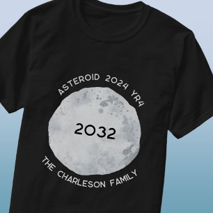 Asteroid 2024 YR4 2032 Personalised Family Name T-Shirt