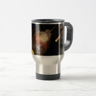 Asteroid Apocalypse Fractal Art Spacescape Travel Mug