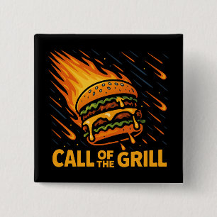 Asteroid Burger Call Of The Grill 15 Cm Square Badge