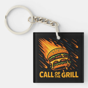 Asteroid Burger Call Of The Grill Key Ring