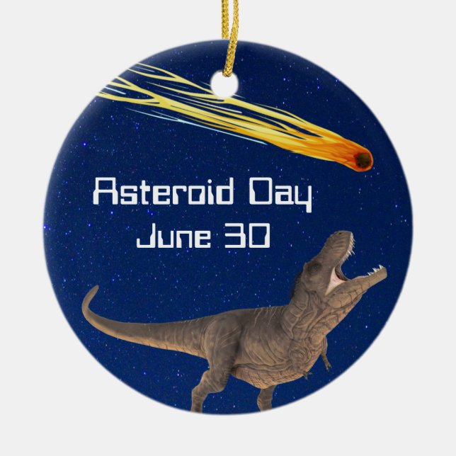 Asteroid Day June 30 Ceramic Tree Decoration (Front)