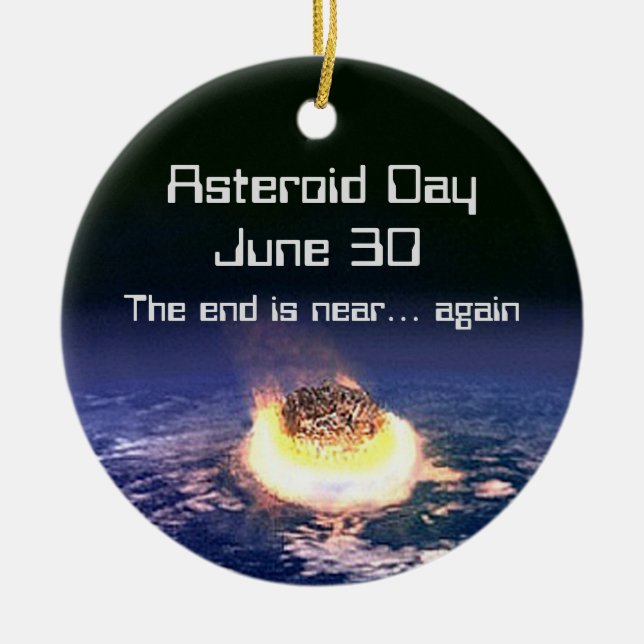 Asteroid Day June 30 Ceramic Tree Decoration (Front)