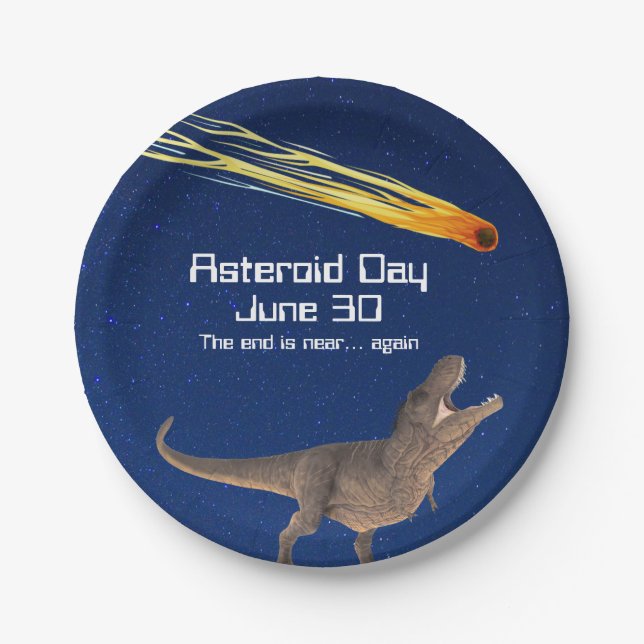 Asteroid Day June 30 Paper Plate (Front)