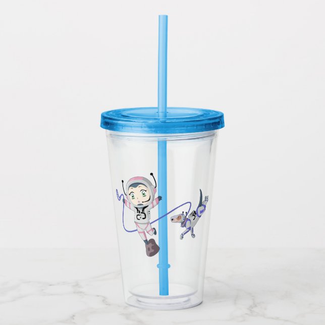 Asteroid Girl Acrylic Tumbler (Front)