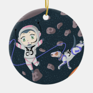 Asteroid Girl Ceramic Tree Decoration