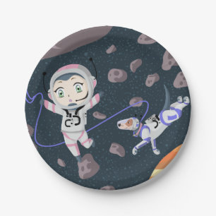 Asteroid Girl Paper Plate