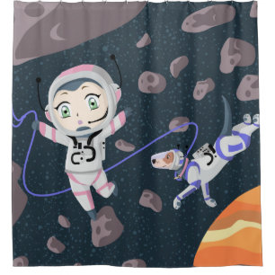 Asteroid Girl Shower Curtain
