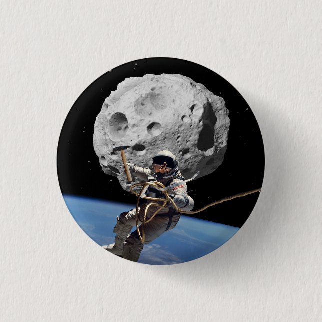 Asteroid Miner 3 Cm Round Badge (Front)