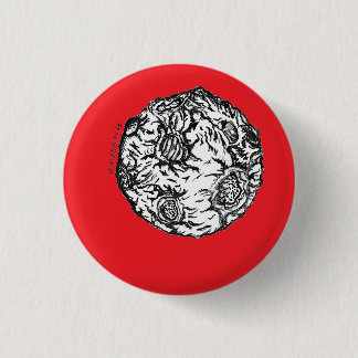Asteroid on red background 3 cm round badge