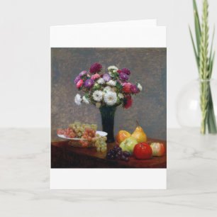 Asters and Fruit, Henri Fantin-Latour Card
