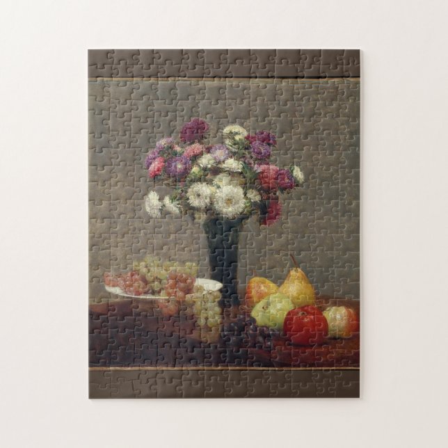 Asters and Fruit on a Table Henri Fantin-Lato Art Jigsaw Puzzle (Vertical)