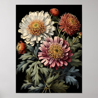 Asters Wildflower Symphony Poster
