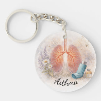 Asthma Awareness Keychain | Botanical Lung Art