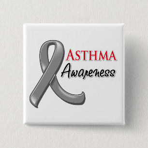 Asthma Awareness Ribbon 15 Cm Square Badge