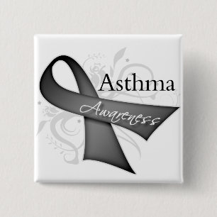 Asthma Awareness Ribbon 15 Cm Square Badge