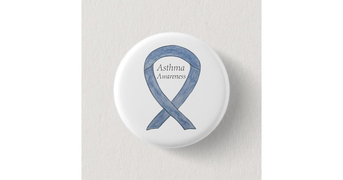 Asthma Awareness Ribbon Custom Art Pin Buttons | Zazzle