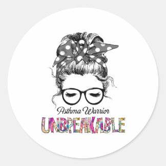 Asthma Awareness Ribbon Support Gifts Classic Round Sticker