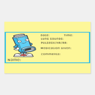 Asthma Medication School Nurse Rectangular Sticker