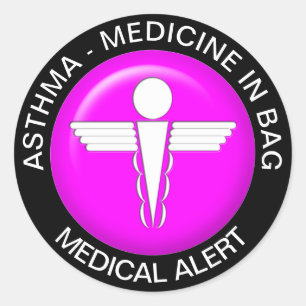 ASTHMA - Medicine in bag Classic Round Sticker