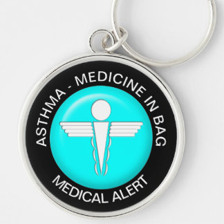 ASTHMA - MEDICINE Medical Alert - Button Keychain