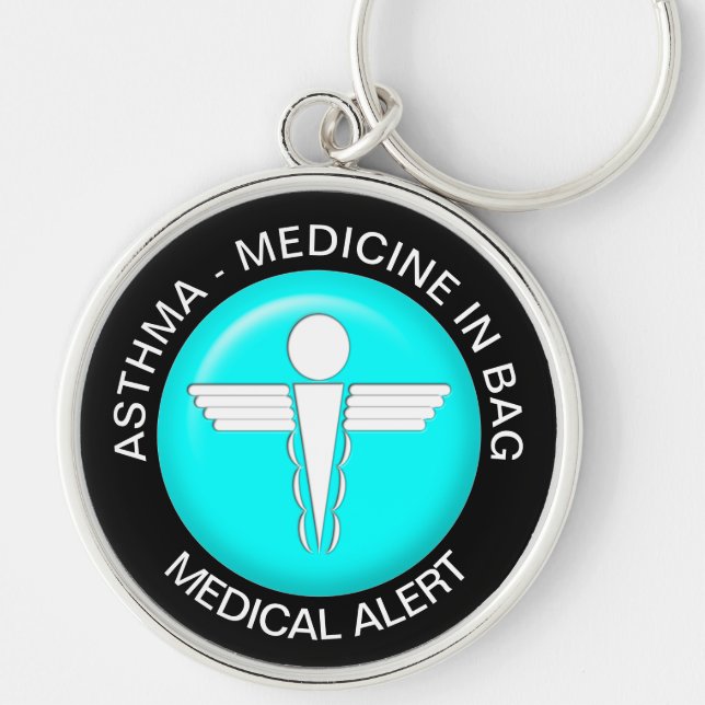 ASTHMA - MEDICINE  Medical Alert - Button Keychain (Front)