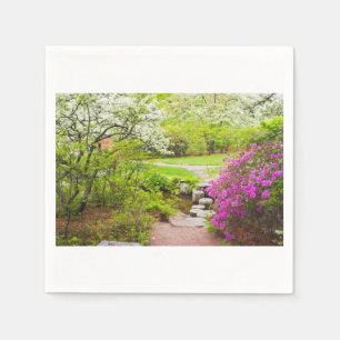Asticou Azelea Garden In Spring, Northeast Harbour Napkin