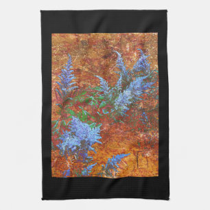Astilbe Dusty Blue on Board Tea Towel