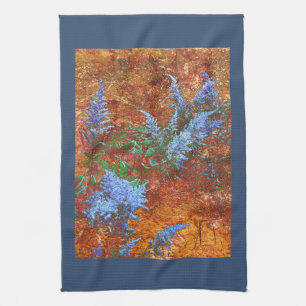 Astilbe Dusty Blue on Board Tea Towel