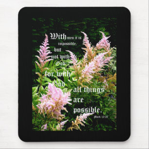 Astilbe with Mark 10:27 Mouse Mat