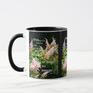 Astilbe with Mark 10:27 Mug