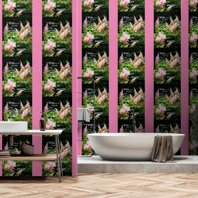 Astilbe with Mark 10:27 Wallpaper (Bathroom)