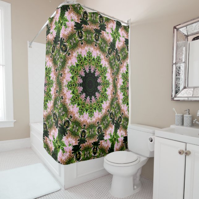 Astilbe Wreath Shower Curtain (In Situ)