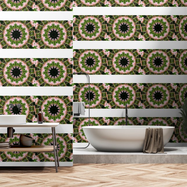 Astilbe Wreath Wallpaper (Bathroom)