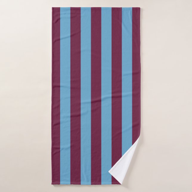 Aston Villa stripes football club colours premier  Bath Towel (Bath Towel)