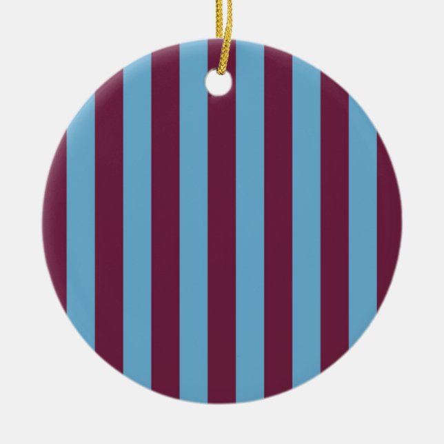 Aston Villa stripes football club colours premier  Ceramic Tree Decoration (Front)
