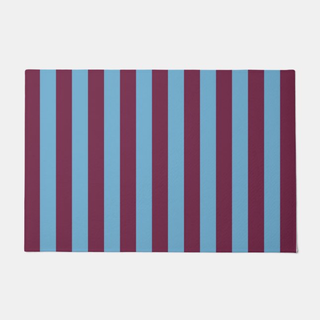 Aston Villa stripes football club colours premier  Doormat (Front)