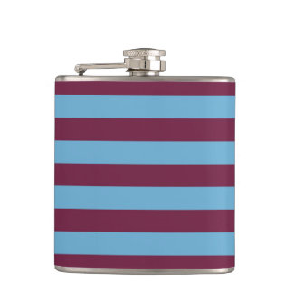 Aston Villa stripes football club colours premier  Hip Flask