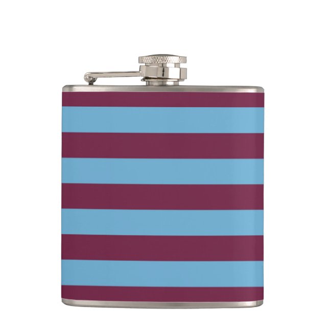Aston Villa stripes football club colours premier  Hip Flask (Front)