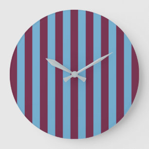 Aston Villa stripes football club colours premier  Large Clock