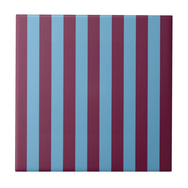 Aston Villa stripes football club colours premier  Tile (Front)