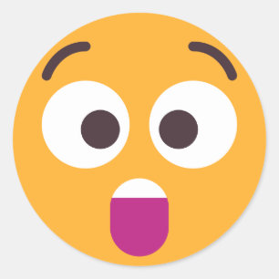 Astonished Face Cute and Fun Editable Colours Emoj Classic Round Sticker