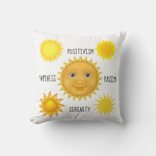 Astonishing Happy smilling Sun Face Bright Yellow Cushion