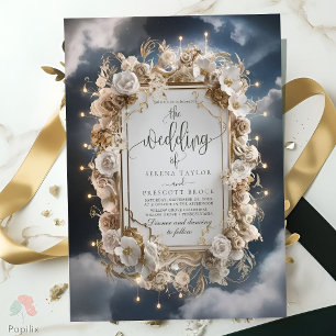 Astonishing Magical Lights Calligraphy Wedding Invitation