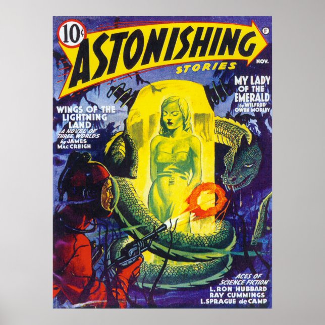 ASTONISHING STORIES Vintage Pulp Magazine Cover Poster (Front)